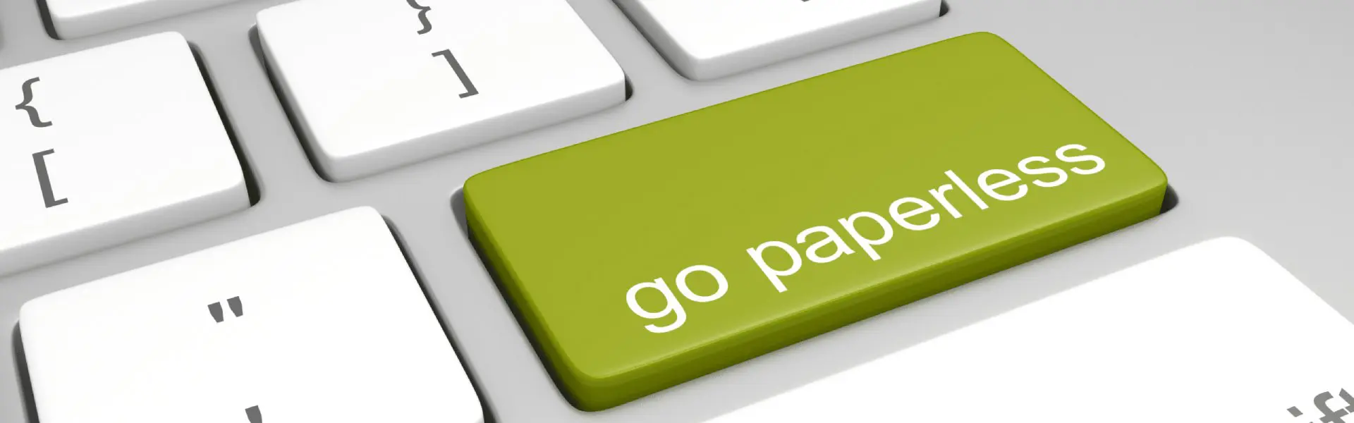 Go Paperless Key on a Computer Keyboard