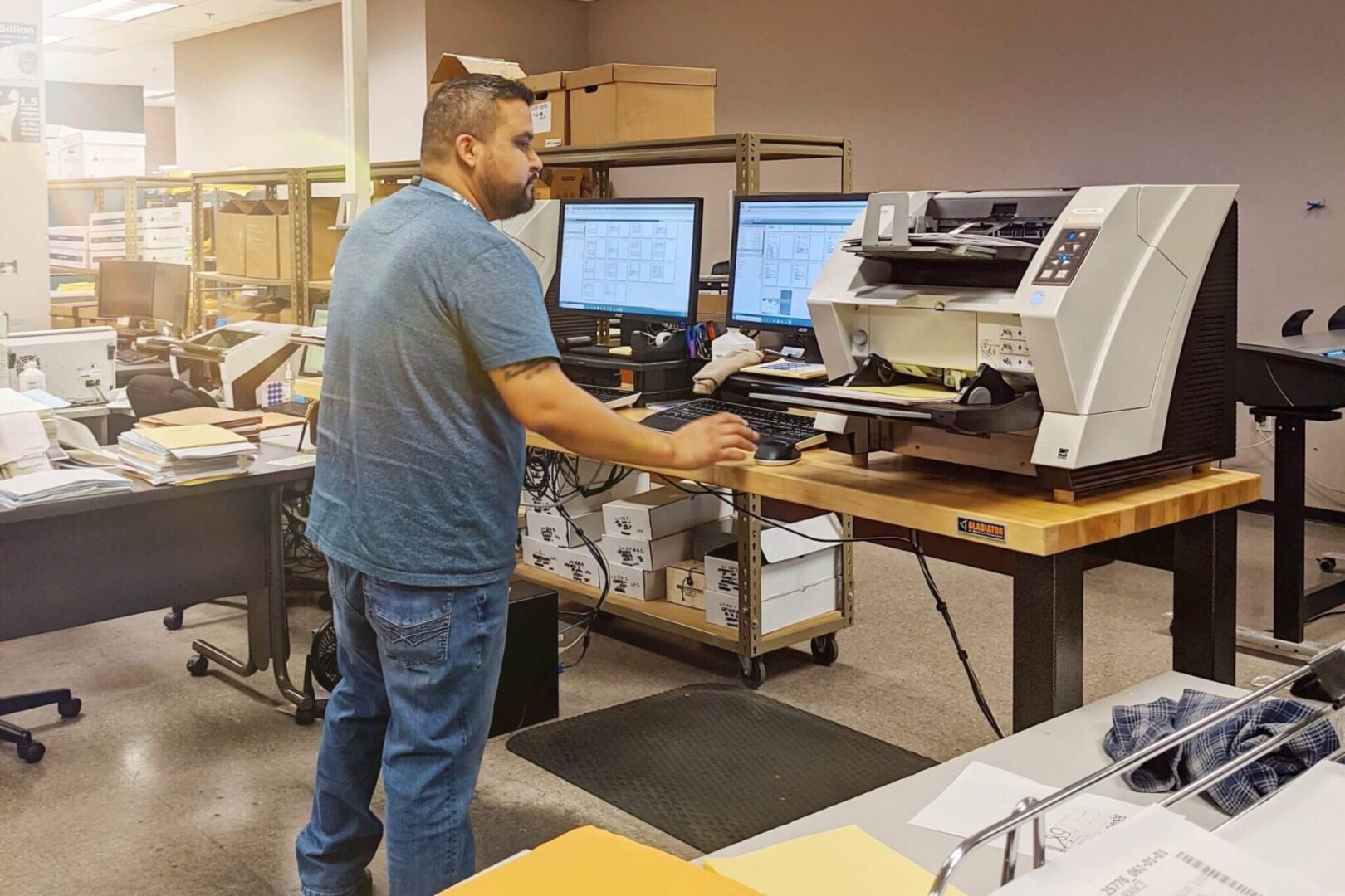 A Man Working for Scanning Services